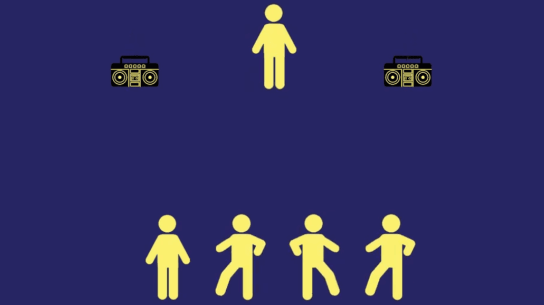 “Follow the leader” dancing